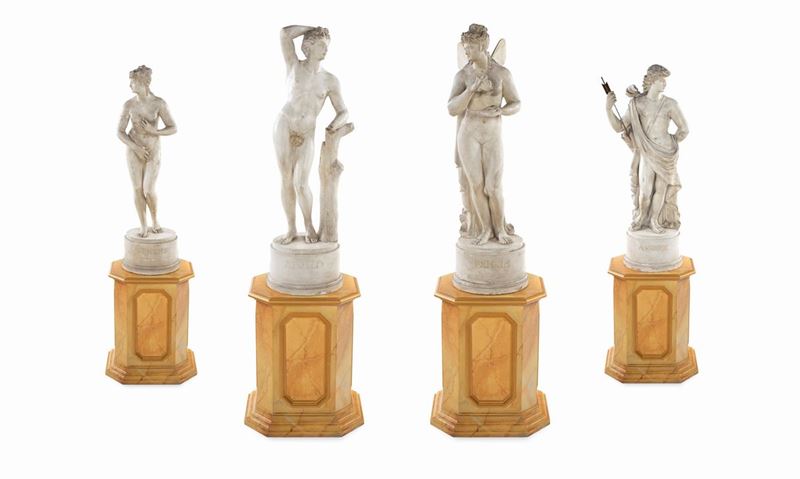 Quattro Sculture Neoclassiche in Gesso