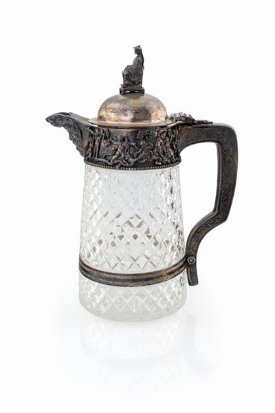 Tankard in Cristallo e Metallo Argentato