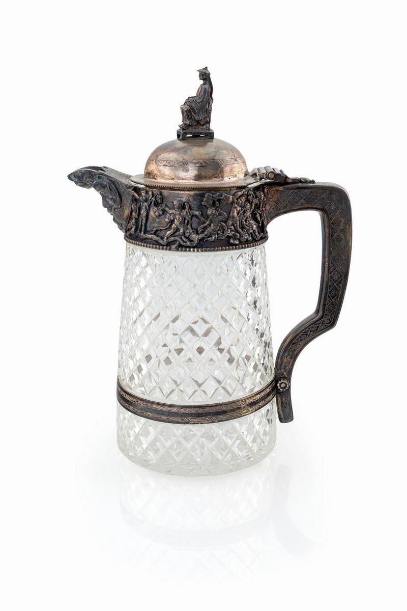 Tankard in Cristallo e Metallo Argentato