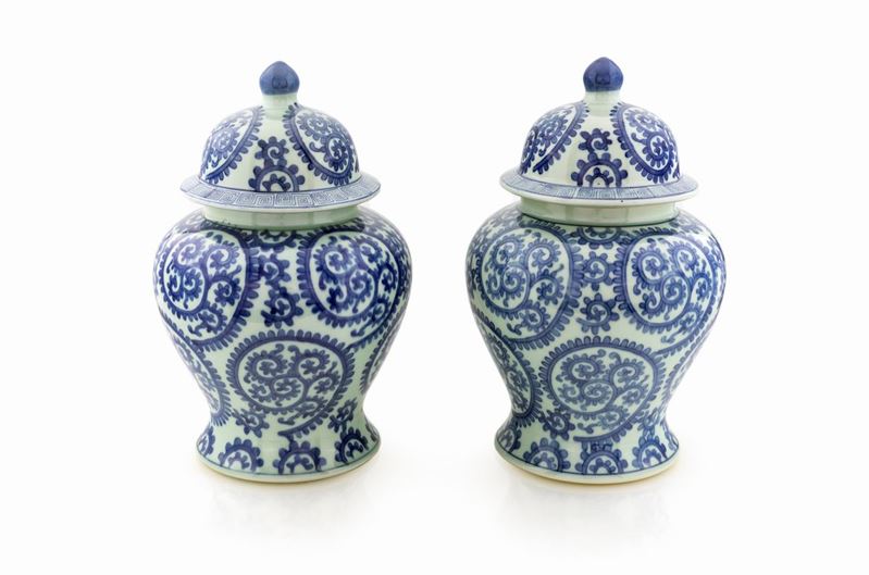Coppia di Potiches in Porcellana, Cina