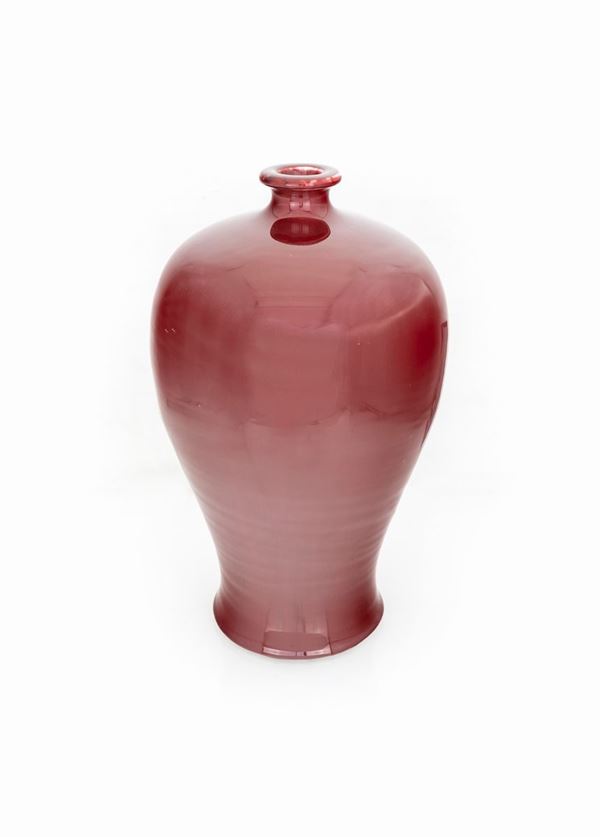 Vaso in ceramica sang de boeuf, Cina, XIX/XX secolo  - Asta Arte Orientale - Casa d'Aste Arcadia
