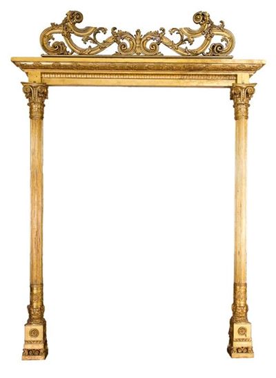 Portale in Legno Intagliato e Dorato del XIX Secolo