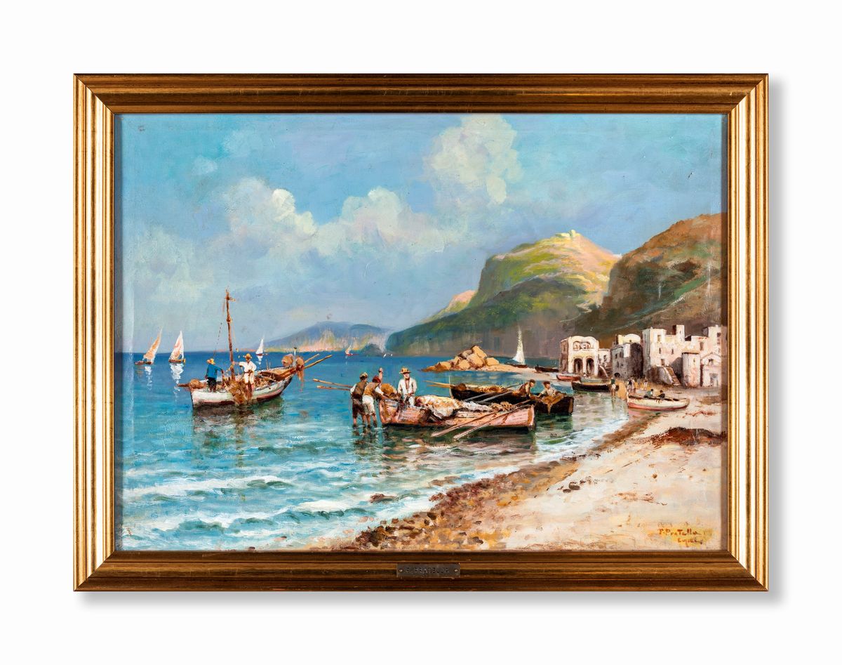 Pittore degli Inizi del XX Secolo - Pescatori a Capri