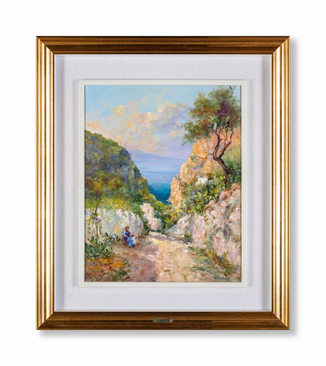 Ezelino Briante - Scorcio di Capri con Figure