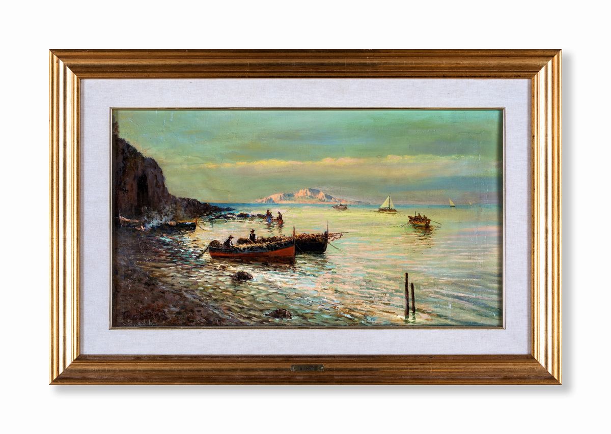 Bernardo Hay - Marina con Pescatori