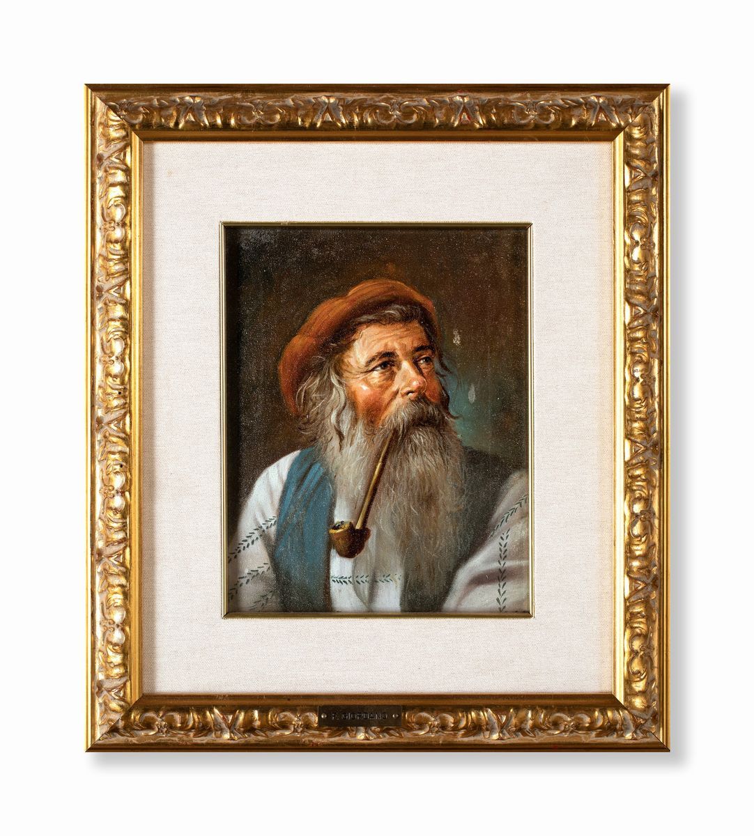 Pittore del XX Secolo - Vecchio con Pipa