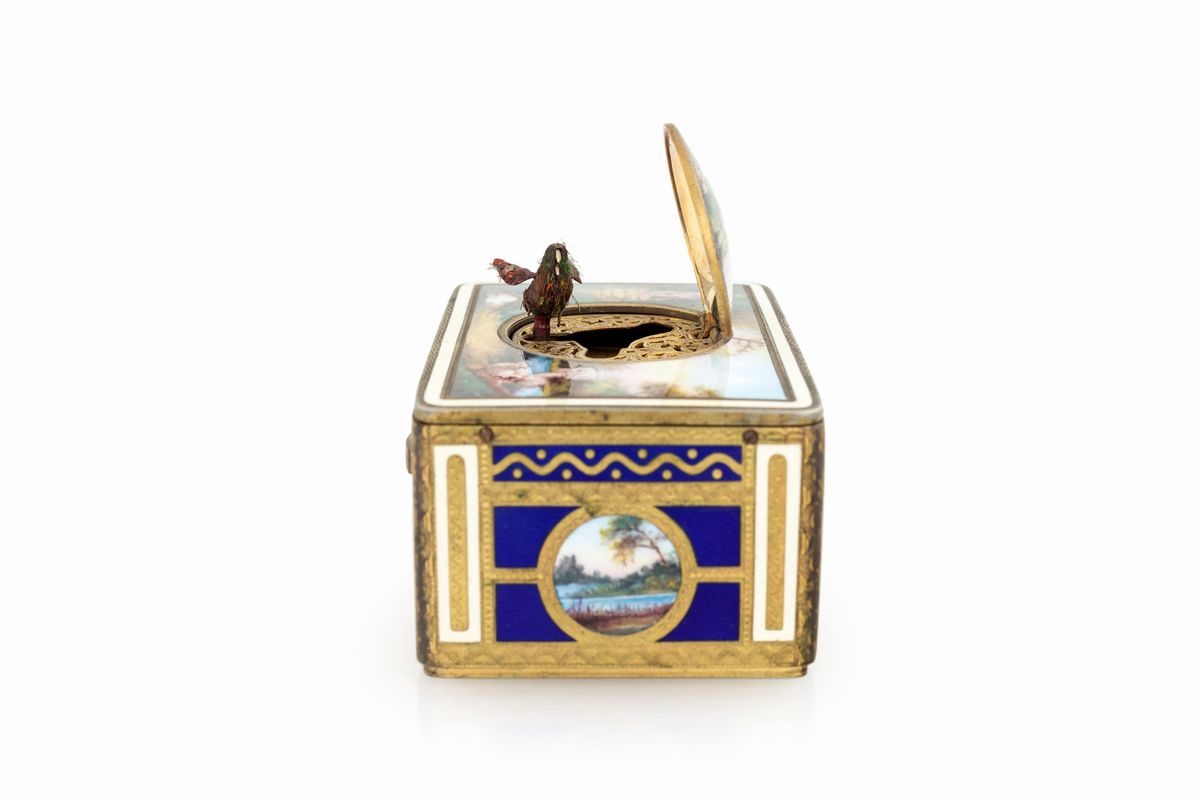Boite à Musique con Automa Canoro, Austria, Inizio del Novecento