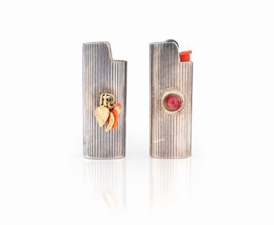 Due Porta Accendino in Argento e Oro