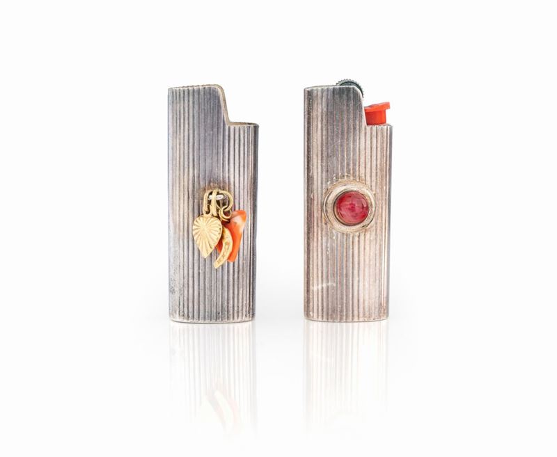 Due Porta Accendino in Argento e Oro