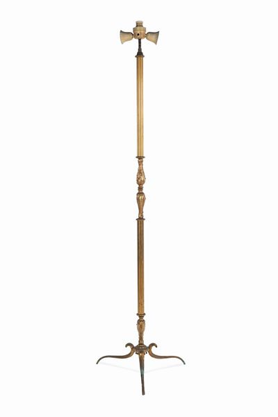 Lampada da Terra in Bronzo Dorato