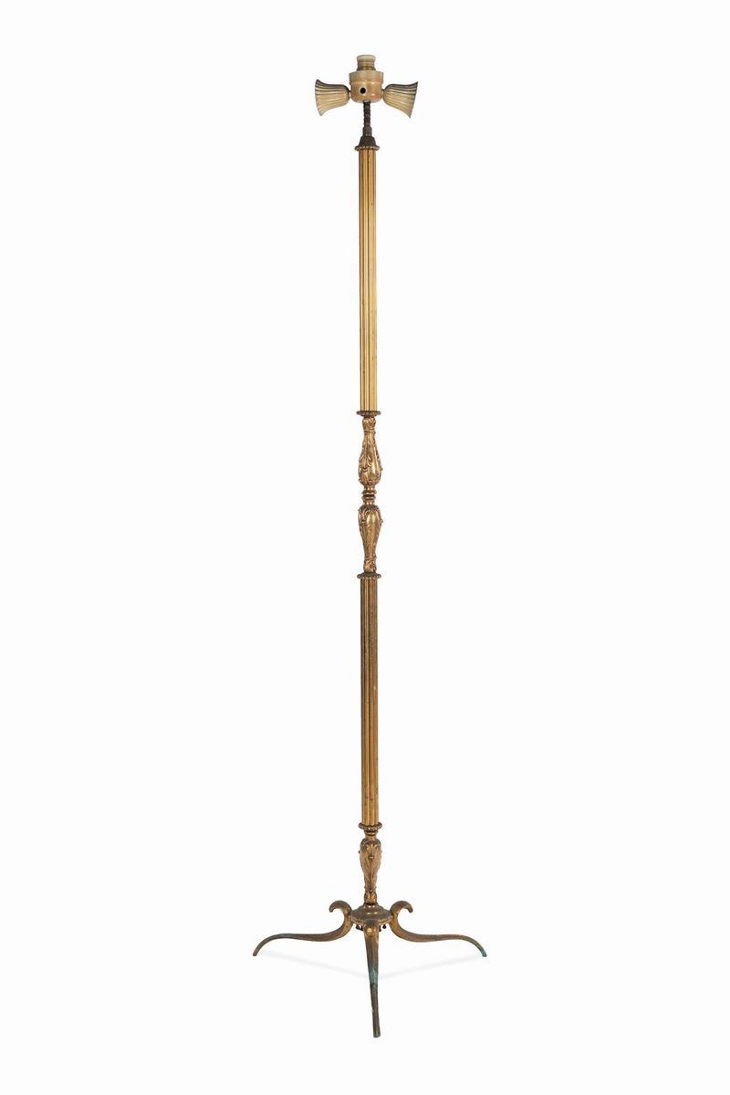 Lampada da Terra in Bronzo Dorato