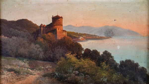 Pittore del XIX secolo - Castello sul mare