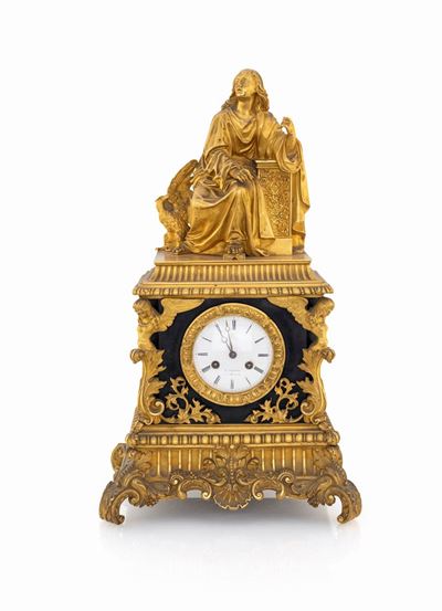 Orologio in Bronzo Dorato, Francia XIX Secolo