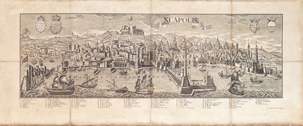 Veduta prospettica di Napoli vista dal mare