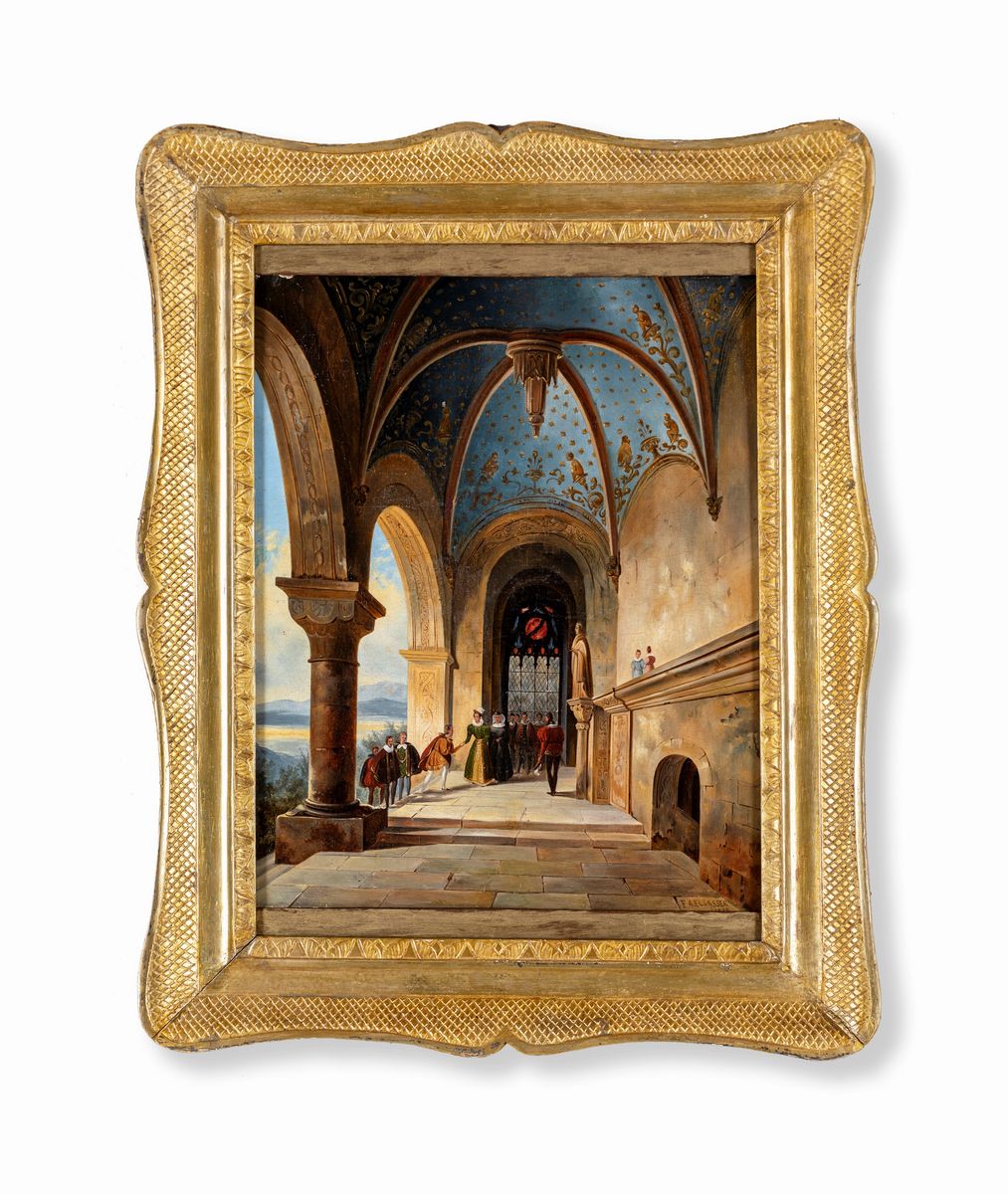 Friedrich August Elsasser - Portico con Figure