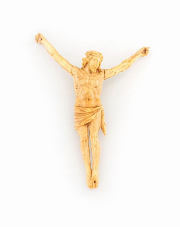 Cristo crocifisso in avorio, XVII secolo  - Asta Mobili, Arredi, Dipinti Antichi e del XIX Secolo - Casa d'Aste Arcadia