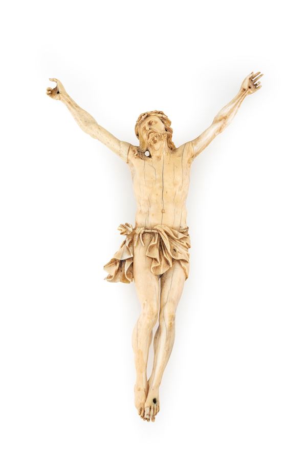 Cristo crocifisso in avorio, XVIII secolo  - Asta Mobili, Arredi, Dipinti Antichi e del XIX Secolo - Casa d'Aste Arcadia