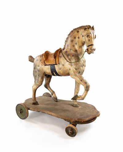 Cavallo in Legno Laccato, Piemonte XVIII Secolo
