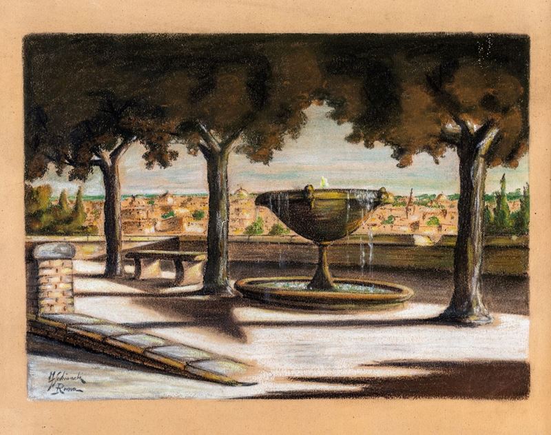 Federico Schianchi - Veduta di Roma del Pincio