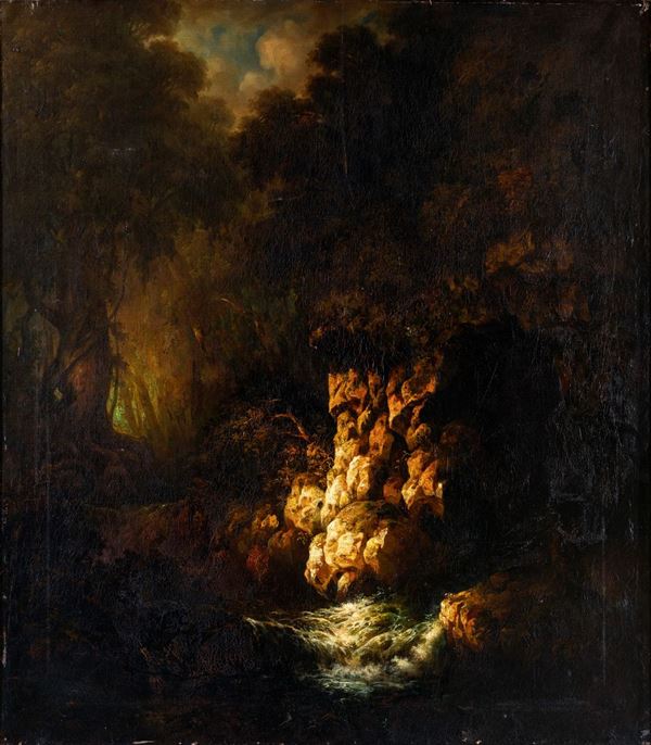 Pittore del XIX secolo - Paesaggio boschivo