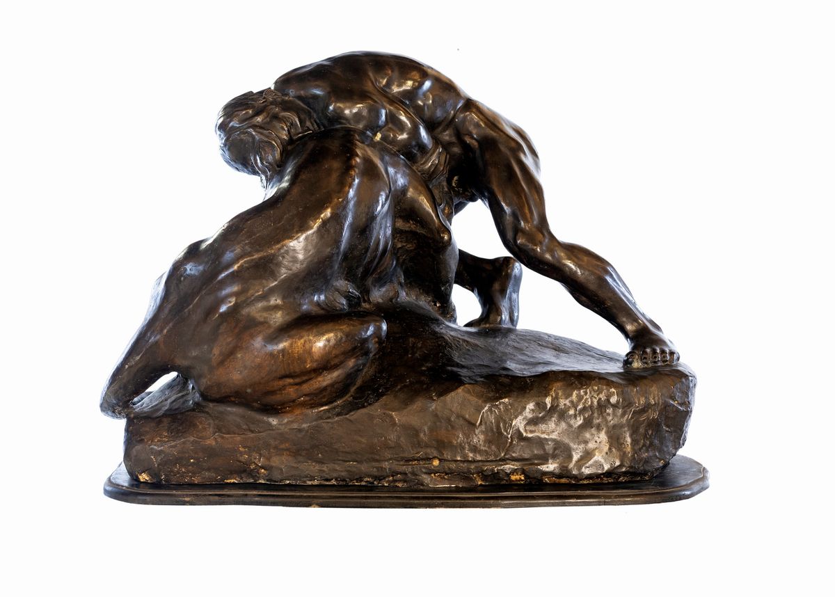 Romano Romanelli - Gruppo Scultoreo in Bronzo Brunito