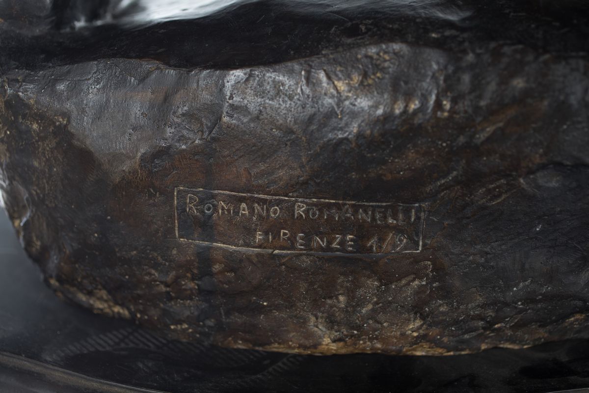 Romano Romanelli - Gruppo Scultoreo in Bronzo Brunito