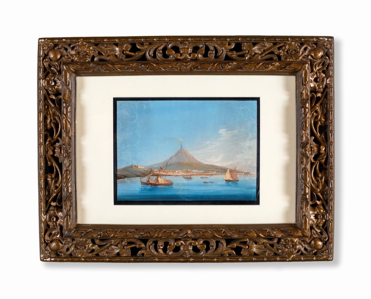 Pittore del XIX Secolo - Catania Vista dal Mare con L'etna