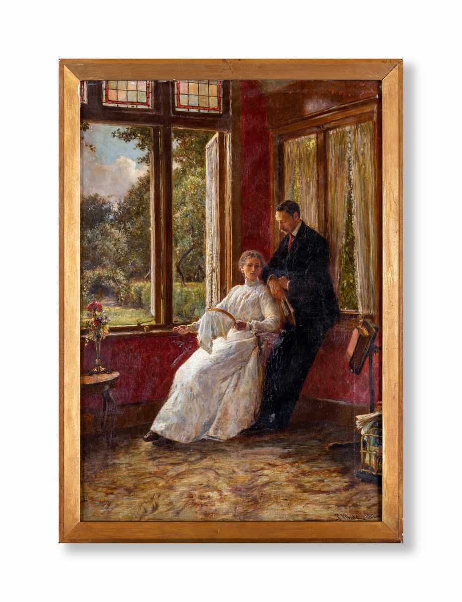 John White - Coppia Borghese in un Interno