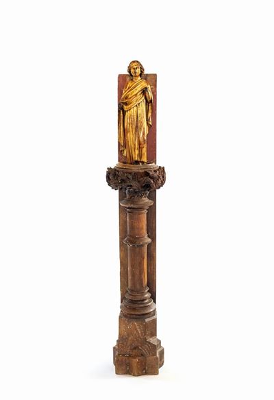 Lesena in Legno Intagliato e Dorato, XVII Secolo