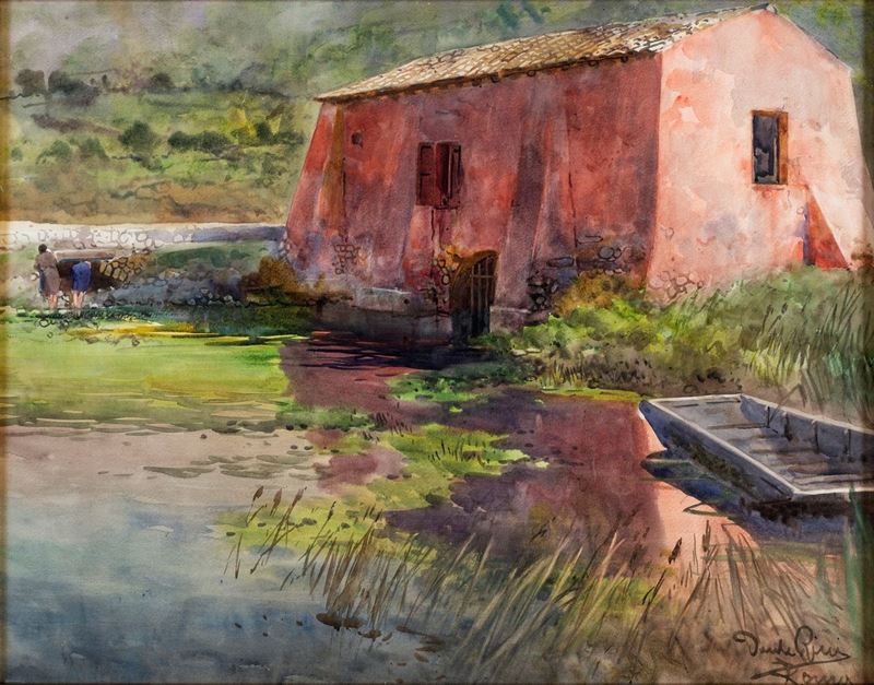 Dante Ricci - Paesaggio con Casolare