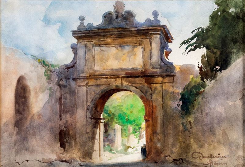 Dante Ricci - Veduta di Roma con Arco