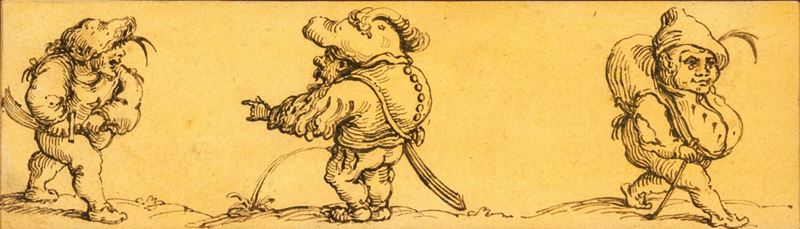 Faustino Bocchi (cerchia) - Tre Figure Caricaturali