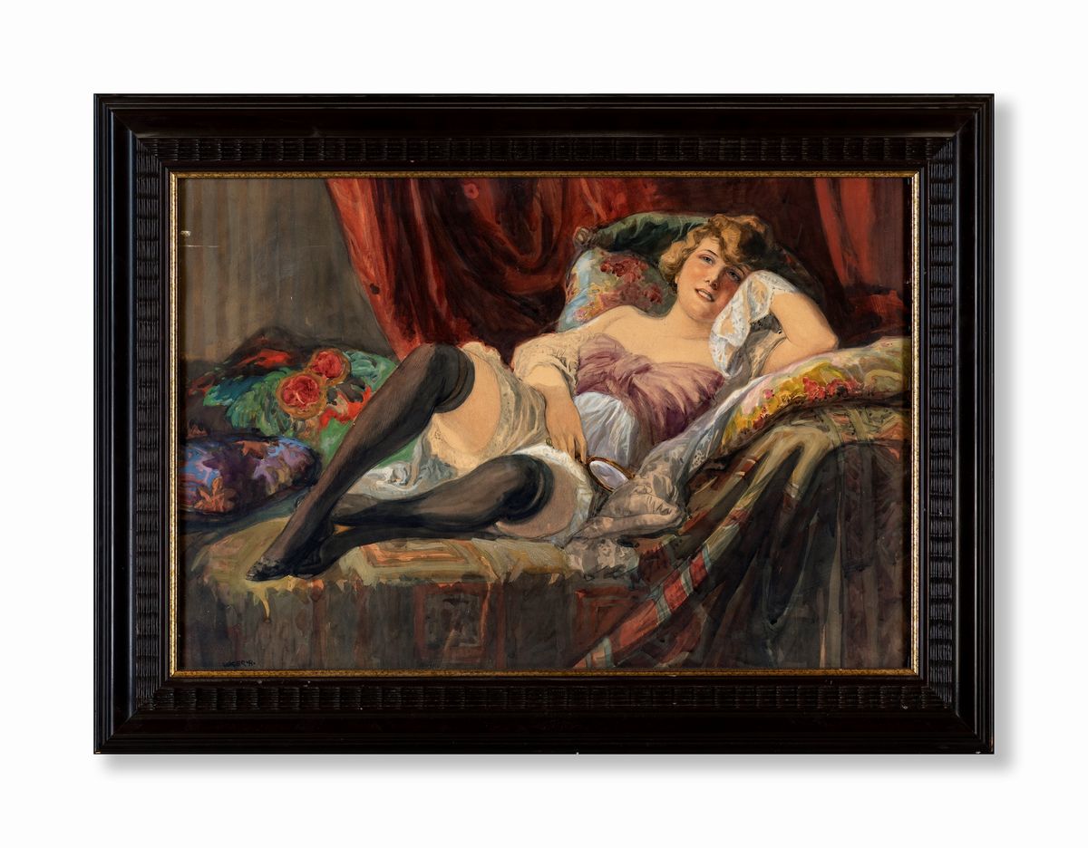 Pittore degli Inizi del XX Secolo - Donna Distesa