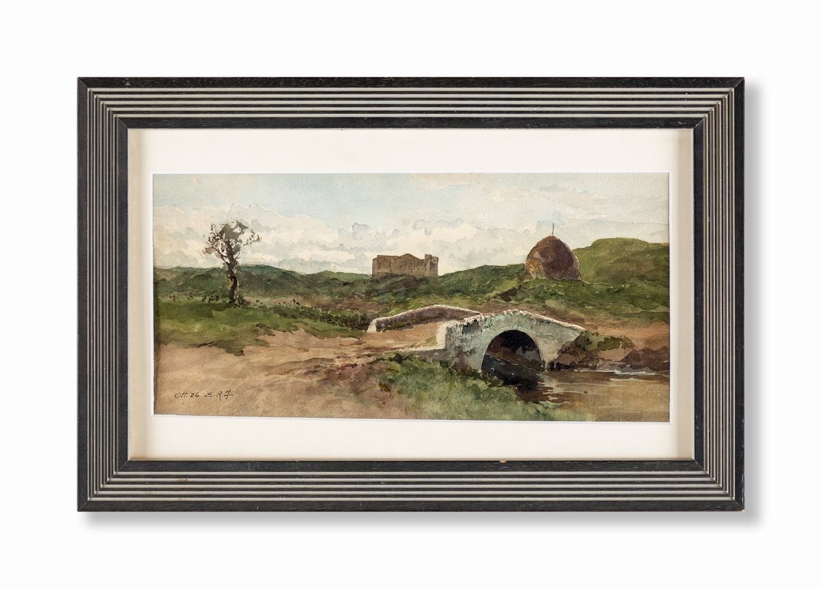 Ettore Roesler Franz - Paesaggio con Castello