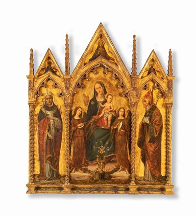 Trittico Vergine in Trono Col Bambino tra Angeli e i Santi Biagio e Antonino