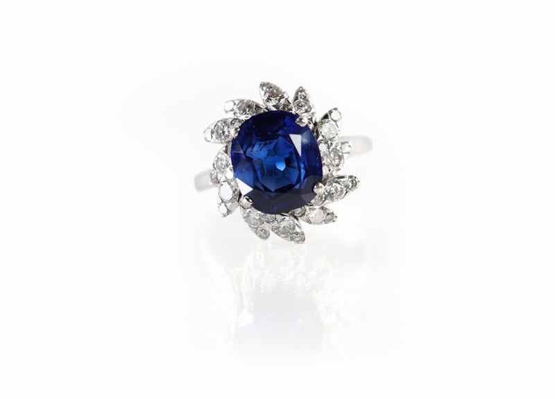 Anello con Zaffiro Myanmar