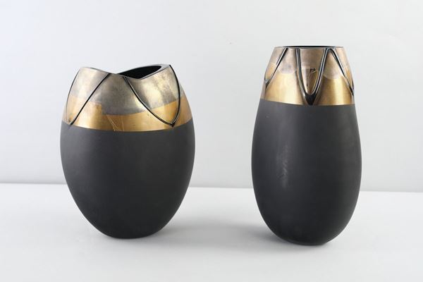 MURANO : S.TOSO. Coppia di vasi  (1990 ca)  - Asta Design e arti decorative del XX secolo - Casa d'Aste Arcadia