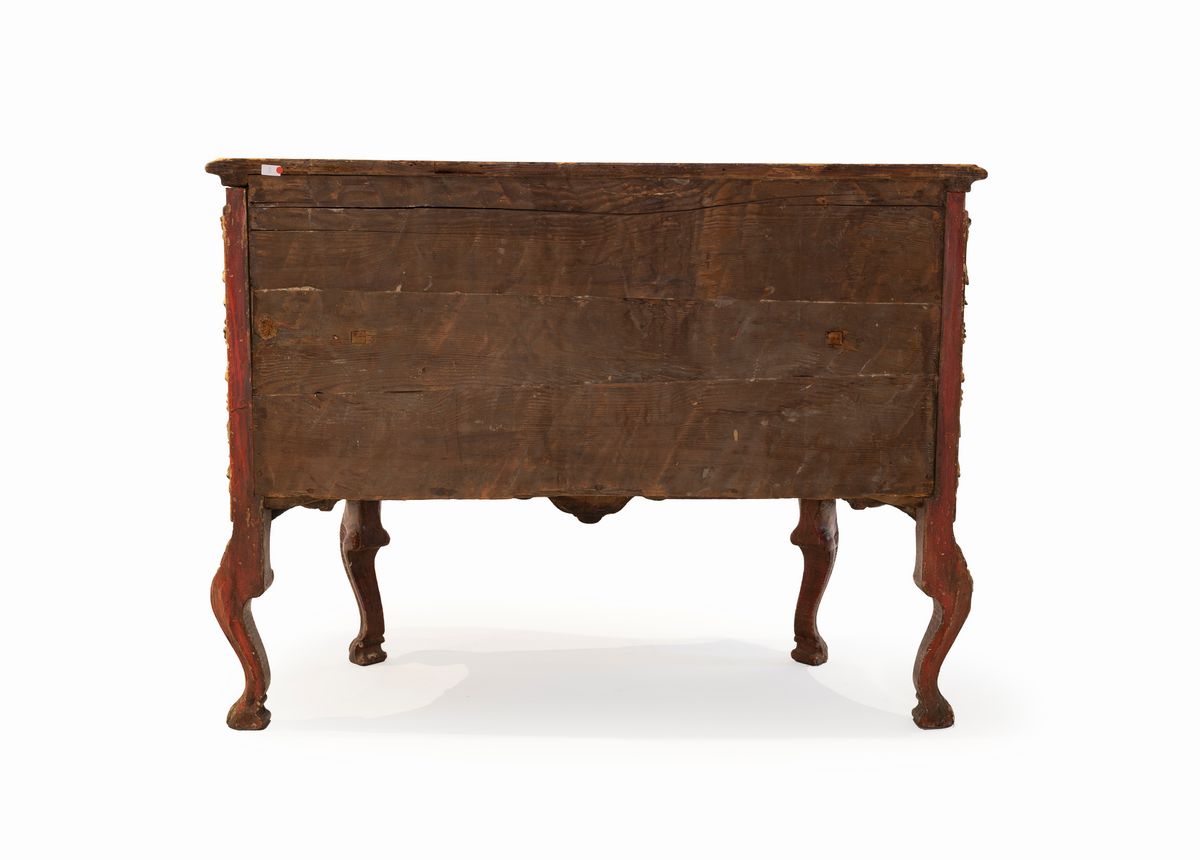 Coppia di Cassettoni in Legno Laccato Rosso, Roma, XVIII Secolo