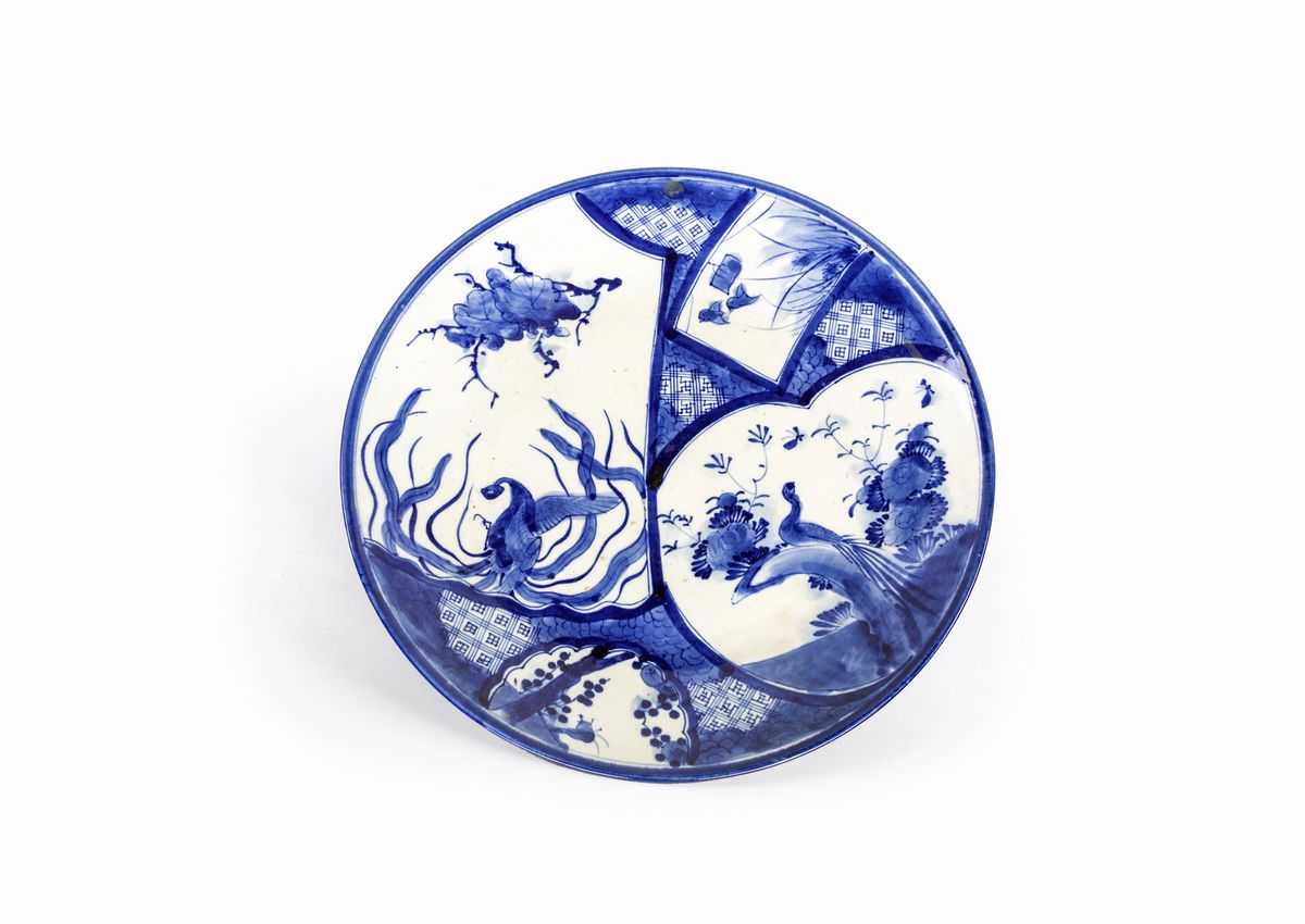 Coppia di Piatti in Porcellana Bianca e Blu, Cina