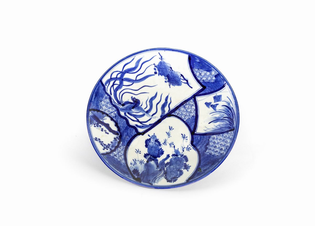 Coppia di Piatti in Porcellana Bianca e Blu, Cina