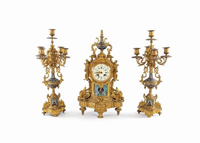 Trittico in Bronzo Dorato e Smalti Cloisonné, XIX Secolo