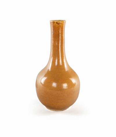 Vaso in Porcellana Monocroma Nocciola, Cina Dinastia Qing