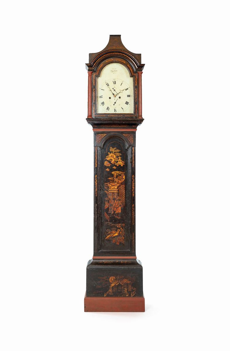 Orologio a Torre in Legno Laccato, Inghiterra Fine del XVIII Secolo