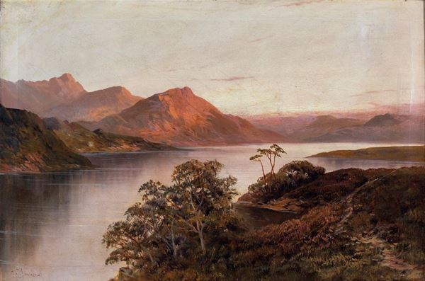 Pittore del XIX secolo - Paesaggio fluviale