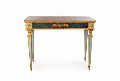 Console in Legno Laccato Verde, Fine del XIX Secolo