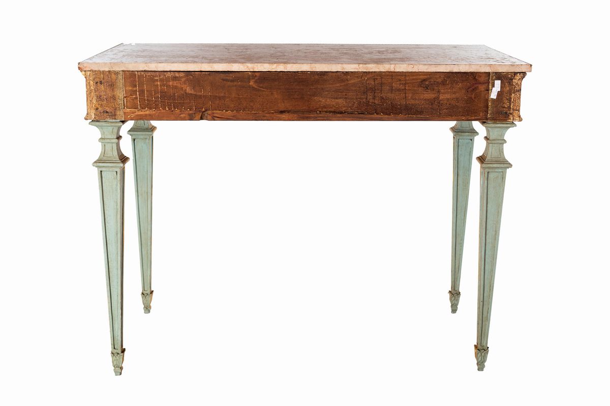 Console in Legno Laccato Verde, Fine del XIX Secolo
