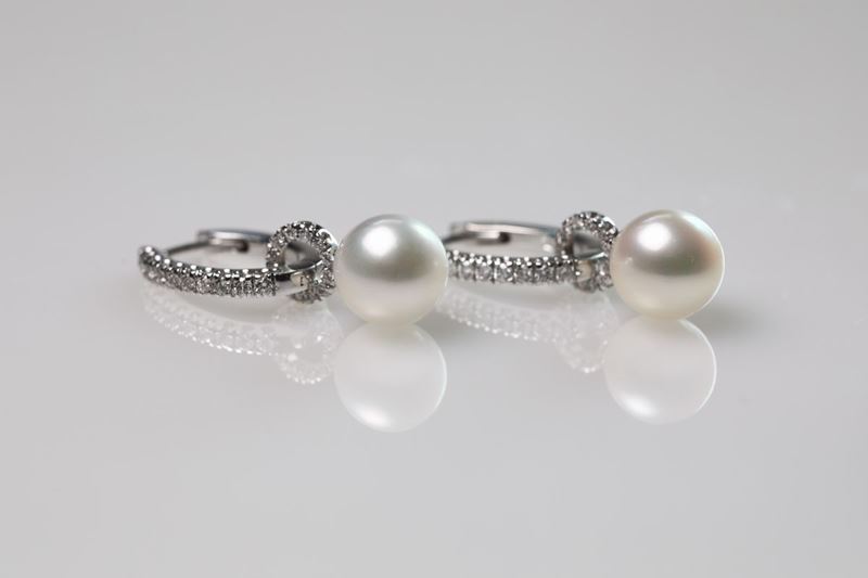 Orecchini a Boccola con Perle MM 9,50