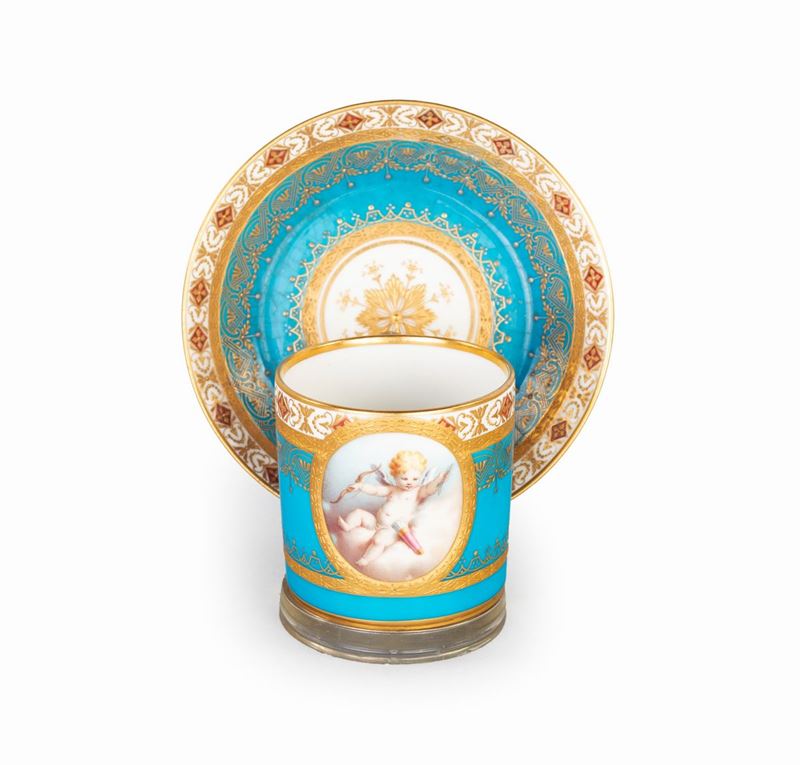 Tazzina con Piattino in Porcellana, Minton, Inghilterra, Metà del XIX Secolo