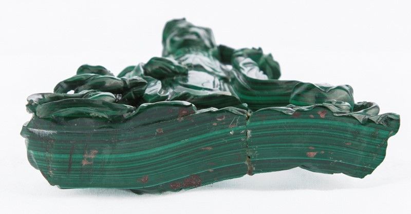 Scultura in Malachite Raffigurante Guanyin