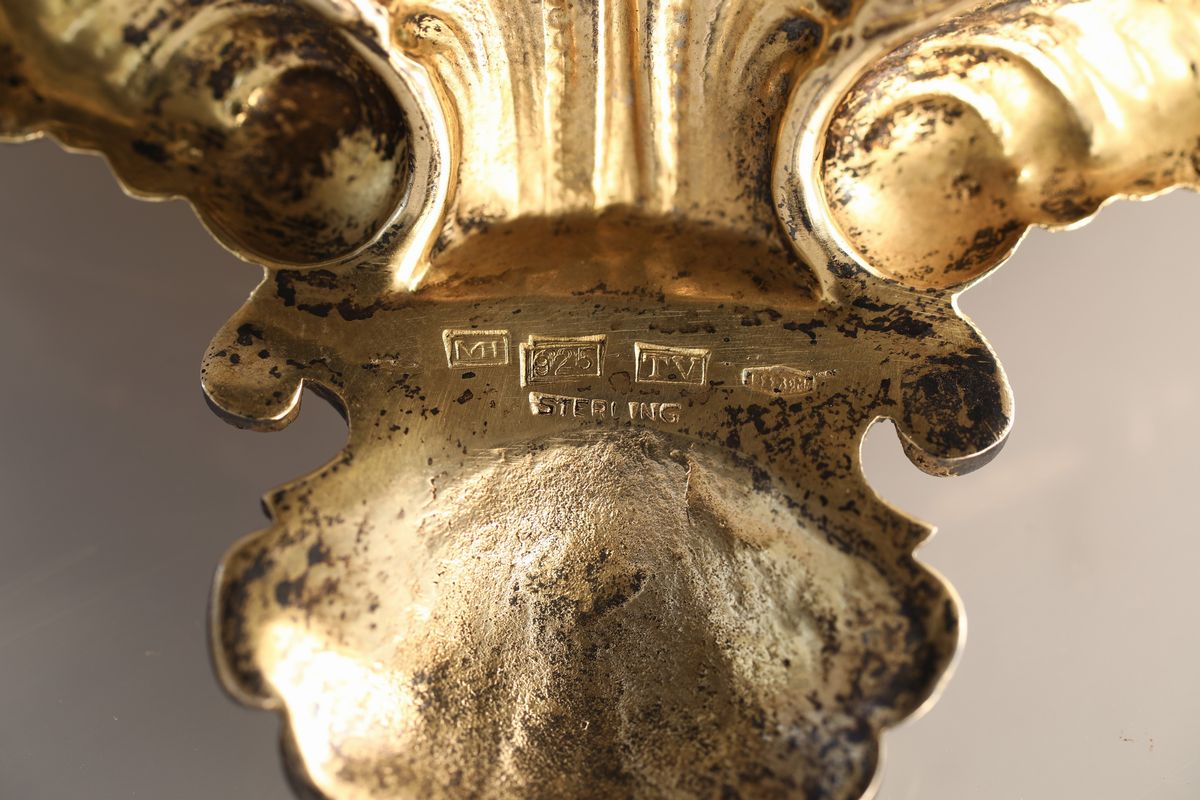 Coppetta Porta Bon-bon in Argento Dorato a Miglior Titolo (925/1000), Roma, Anni Quaranta
